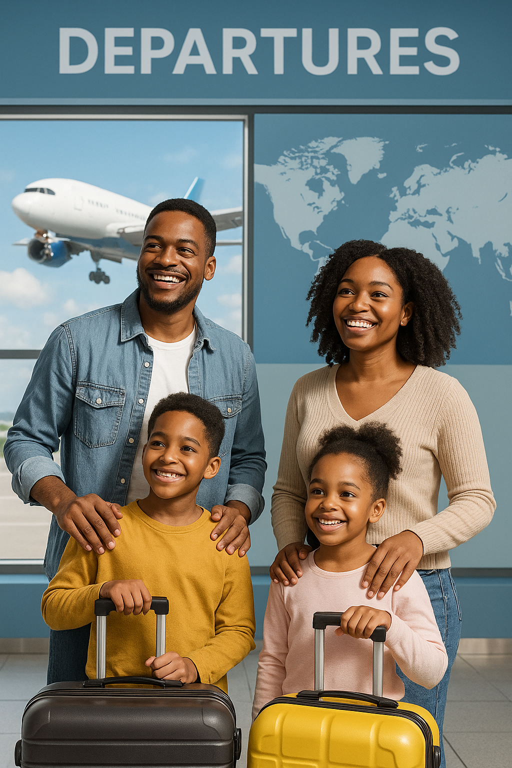 Family travel and migration services - Happy families achieving their dreams